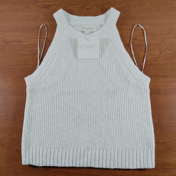 Marled Tops - Marled  Sleeveless Knit Sweater Tank Top Size S Egret Willow Cream‎